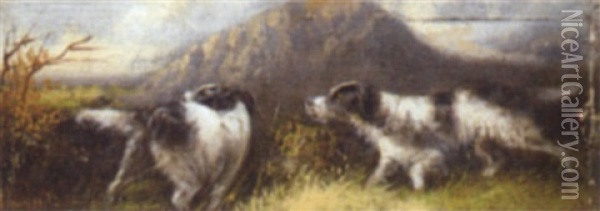 Gundogs On The Scent Oil Painting - Edward Armfield