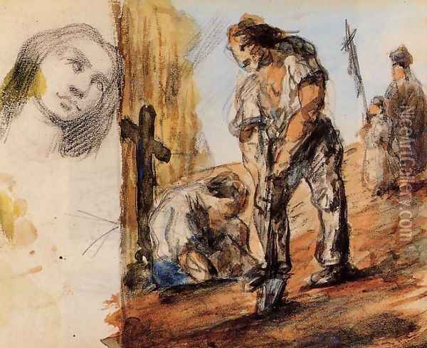 The Gravediggers Oil Painting - Paul Cezanne