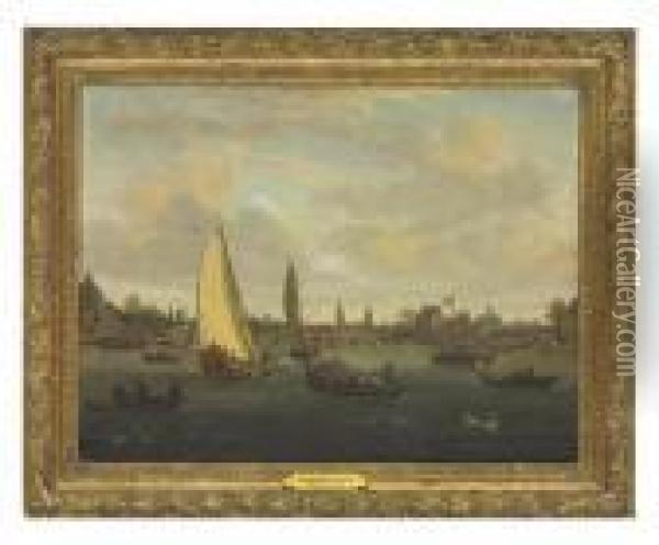 A View Of The Amstel, Amsterdam Oil Painting - Abraham Storck