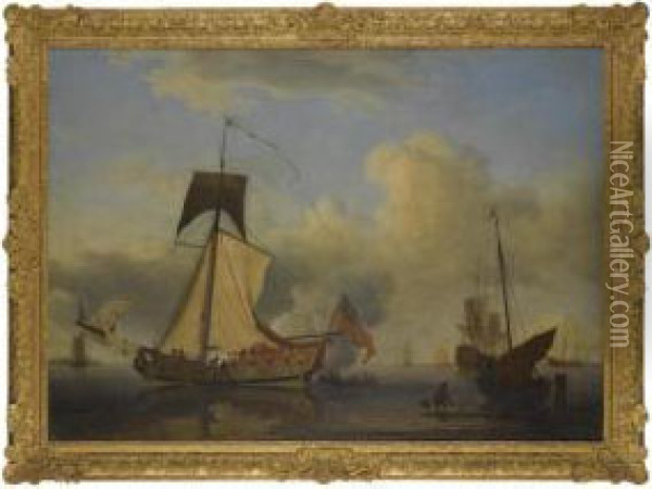 Sir William Courtenay's Sloop-rigged Yacht Oil Painting - Samuel Scott