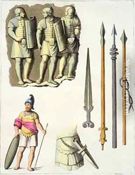Uniform and weapons of Roman legionaries Oil Painting - D.K. Bonatti