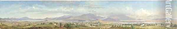 Important panoramic view of the Valley of Mexico, San Angel Oil Painting - Conrad Wise Chapman