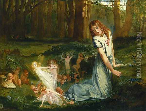 A Glimpse of the Fairies Oil Painting - Charles H. Lear