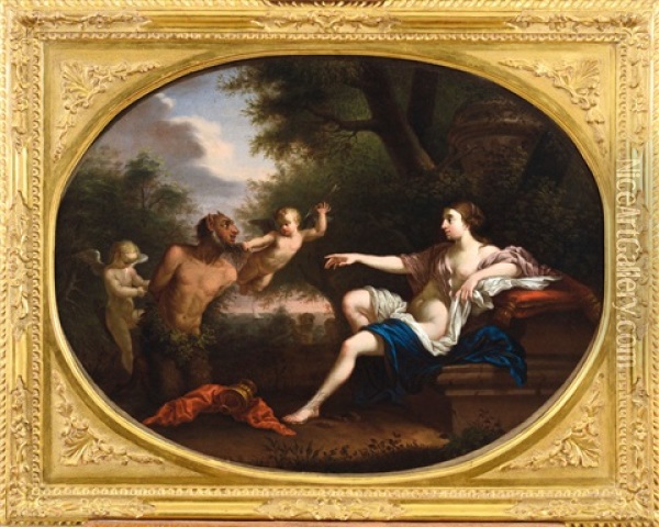 Venere, Fauno E Amorini Oil Painting - Filippo Lauri