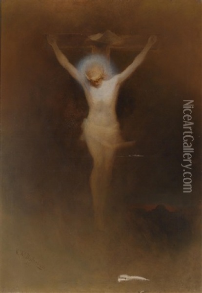 Christus Am Kreuz Oil Painting - Karl Wilhelm Diefenbach