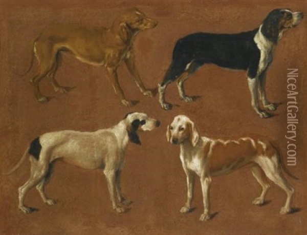 Four Pointers (study) Oil Painting - Jacques-Laurent Agasse