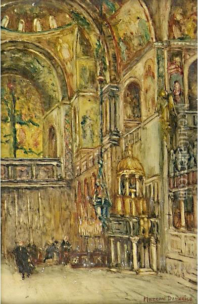 Interno Di San Marco Oil Painting - Domenico Mazzoni