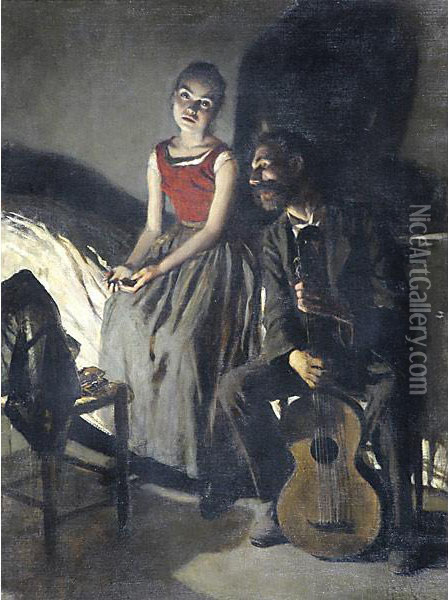 Musicisti Oil Painting - Isidoro Grunhut