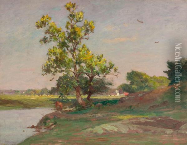 Landscape With River Oil Painting - Walter Clark