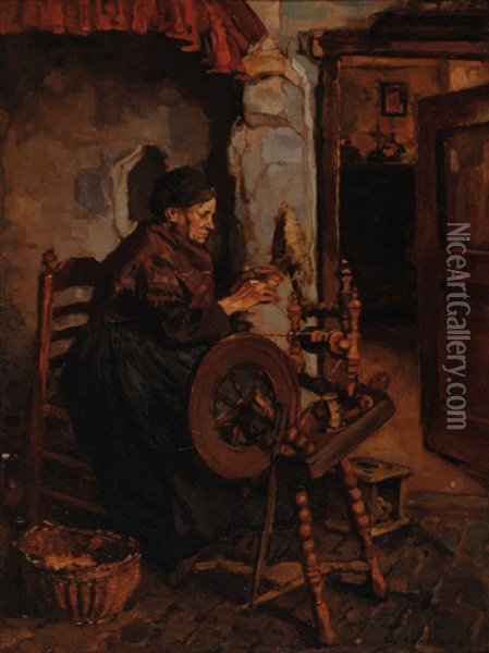 Spinster Oil Painting - Johannes Evert Hendrik Akkeringa