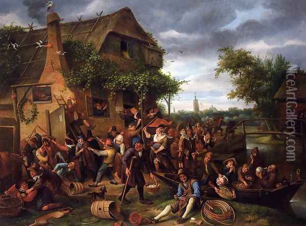 A Village Revel Oil Painting - Jan Steen