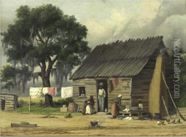 A South Carolina Cabin Oil Painting - William Aiken Walker