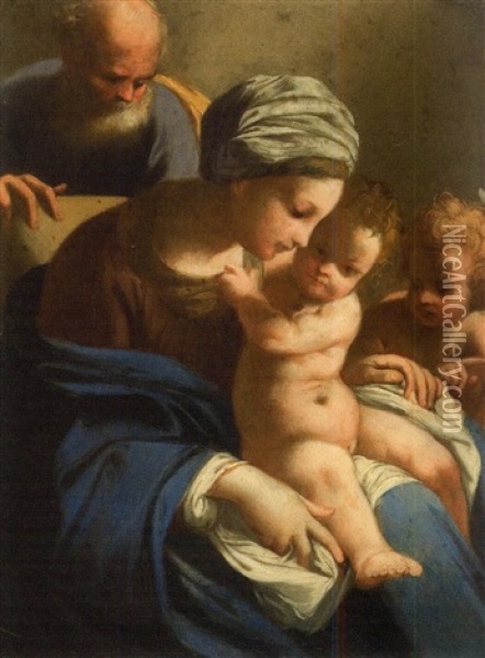 Sainte Famille Et Saint Jean-baptiste Oil Painting - Bartolomeo Schedoni