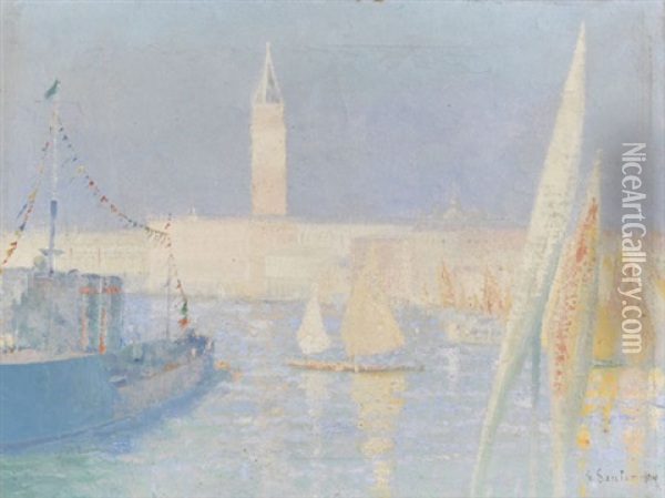 Ansicht Von Venedig Oil Painting - George Sauter