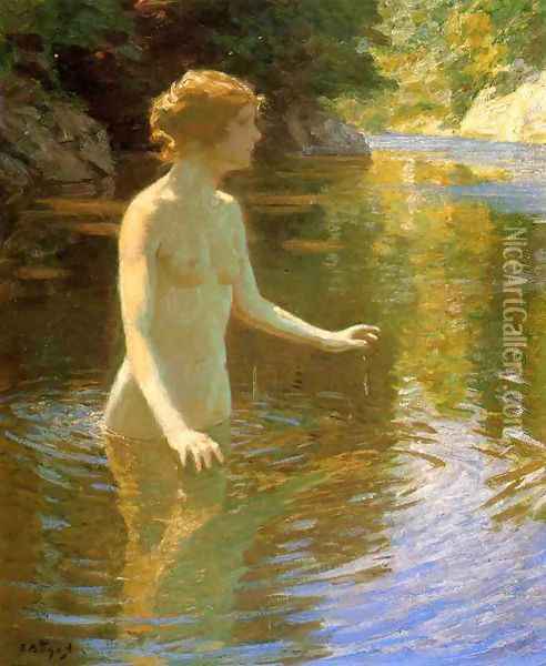 Enchanted Pool Oil Painting - John Henry Twachtman