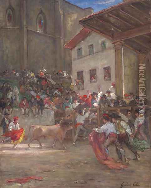 El picador con el toro Oil Painting - Gustave Colin