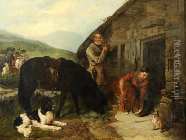 The Crofter's Family Oil Painting - George W. Horlor