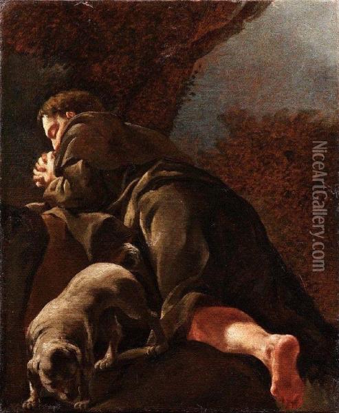 San Rocco In Preghiera Oil Painting - Giulia Lama
