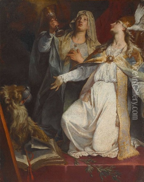 Religiose Allegorie Oil Painting - Sebastiano Ricci