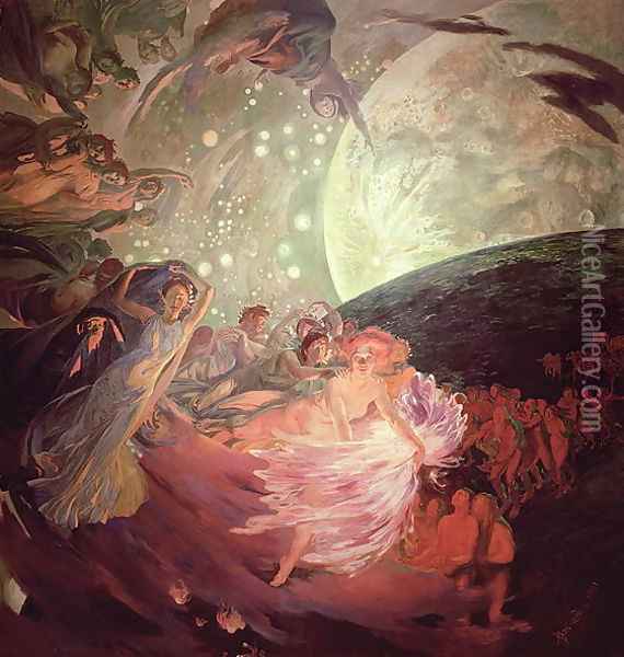 Truth, Leading the Sciences, Giving Light to Man 1891 Oil Painting - Paul Albert Besnard