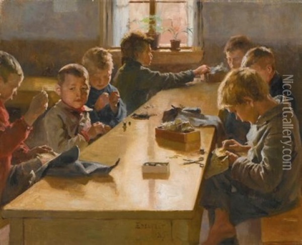 The Boys Workhouse, Helsinki Oil Painting - Albert Edelfelt