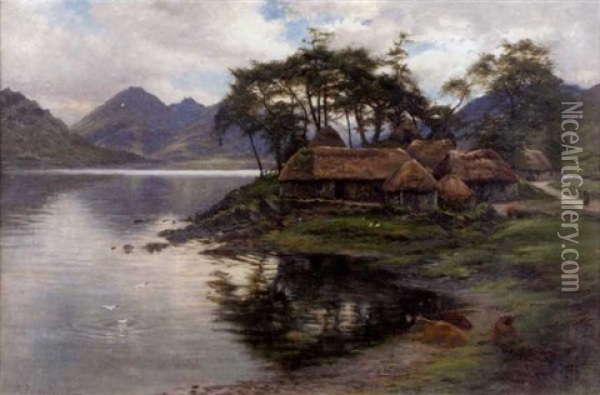Letterfern, Loch Doich, Kintail (sic) Oil Painting - Joseph Farquharson