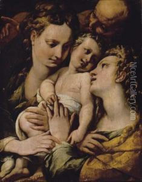 The Mystic Marriage Of Saint Catherine Oil Painting - Giulio Cesare Procaccini