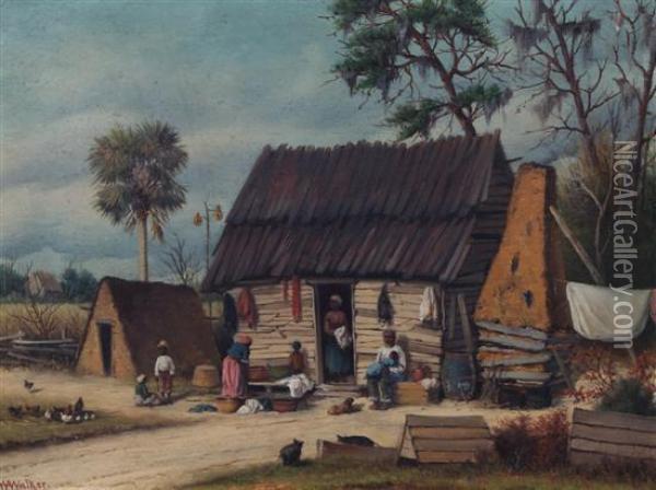 Rural Cabin Scene Oil Painting - William Aiken Walker