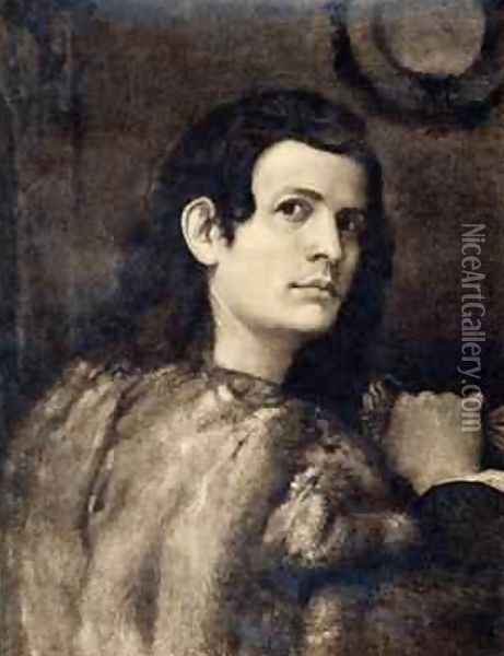 Self Portrait Oil Painting - Palma Vecchio (Jacopo Negretti)