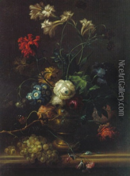 Blumenstilleben Oil Painting - Johann Baptist Drechsler