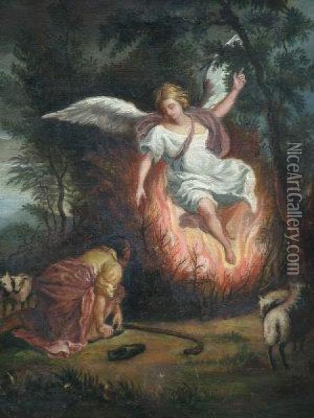 Angel Appearing Before A Shepherd Oil Painting - Giacinto Gimignani
