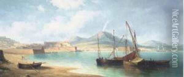 The Bay Of Naples Oil Painting - James Hardy