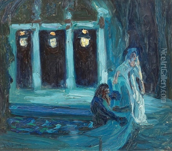 Divadelni Scena Ii Oil Painting - Josef Stolovsky