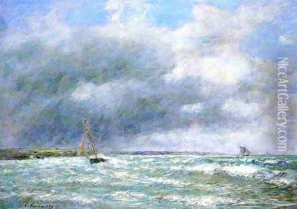 The Stranded Boat Oil Painting - Eugene Boudin