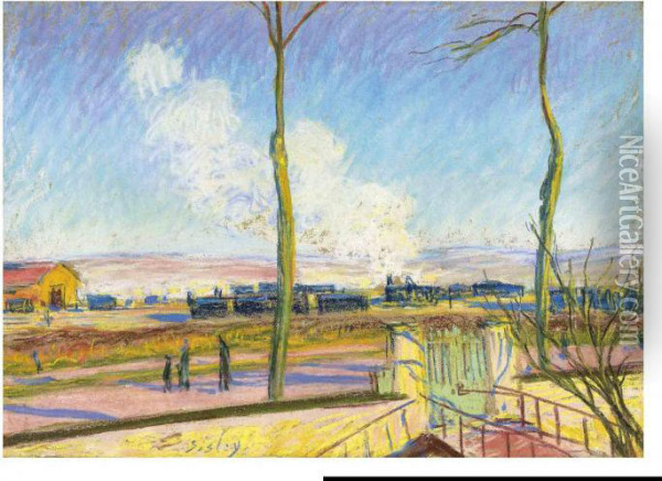 La Gare De Marchandises Oil Painting - Alfred Sisley