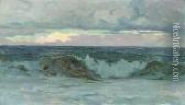 Shorebreak Oil Painting - Sidney Laurence
