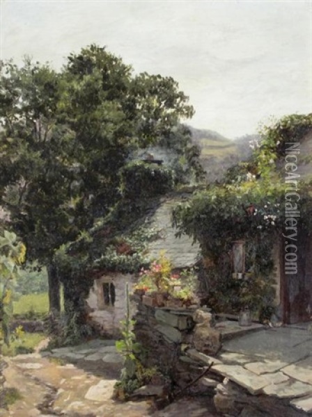 Cottage In Brittany Oil Painting - Gertrude E. Spurr Cutts
