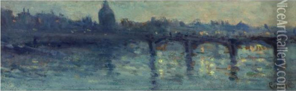 Paris, La Seine Oil Painting - Maximilien Luce