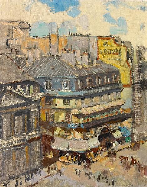 From The Balcony Window Of The Hotel Du Louvre Oil Painting - Alson Skinner Clark