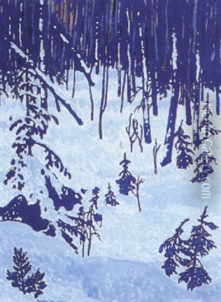 Winter Woods Oil Painting - Francis Hans Johnston