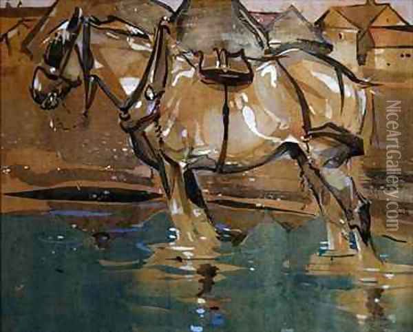 The Drinking Pool Oil Painting - Joseph Crawhall