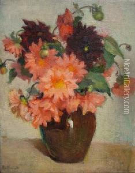Still Lifeof Flowers Oil Painting - Marcial Plaza-Ferrand