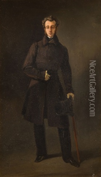 Bildnis Des Grafen Alexander N. Tolstoy Oil Painting - Adolphe Ignatievich Ladurner