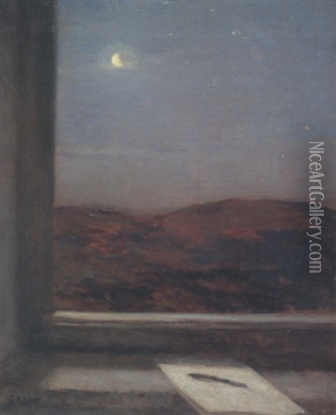 Clair De Lune A La Fenetre Oil Painting - Jean-Charles Cazin