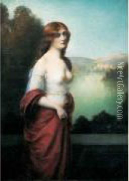 Jeune Femme Rousse En Avignon Oil Painting - H. Rondel
