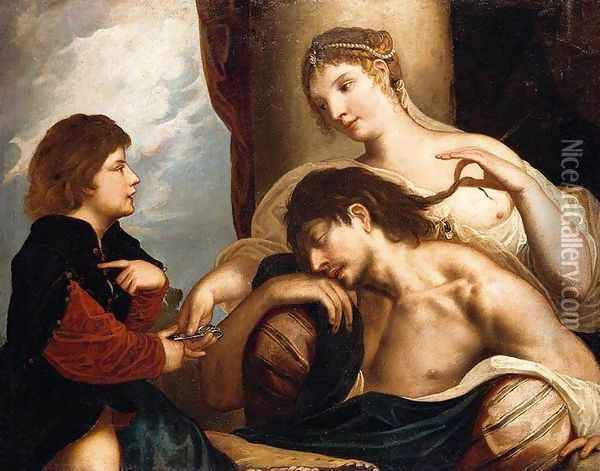 Samson and Delilah Oil Painting - (Alessandro) Padovanino (Varotari)