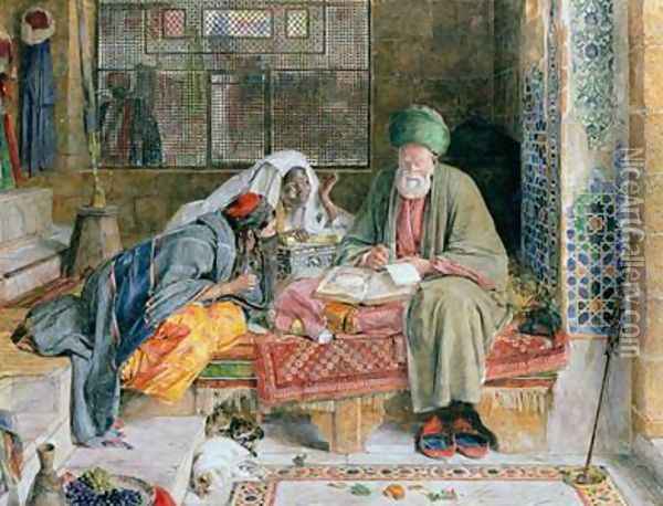 The Arab Scribe Cairo Oil Painting - John Frederick Lewis