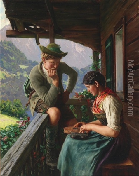 A Serenade Oil Painting - Emil Rau