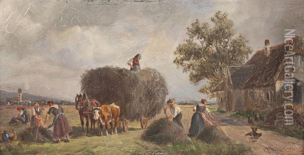 Heuernte Oil Painting - Ludwig Muller-Cornelius