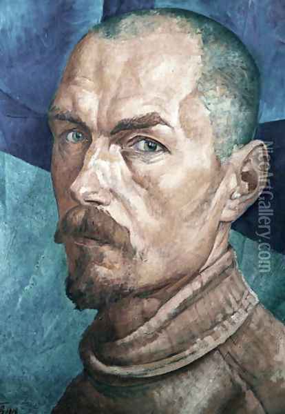 Self Portrait Oil Painting - Kuzma Sergeevich Petrov-Vodkin